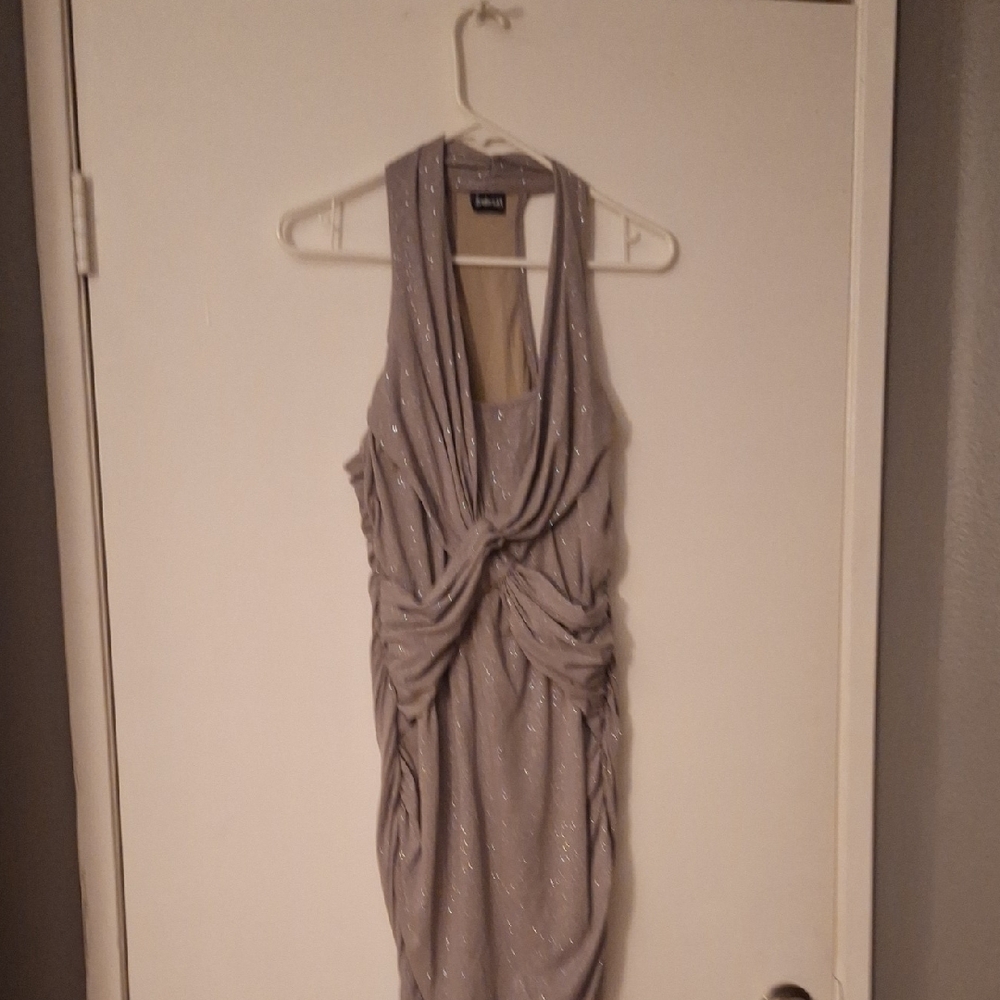 Frederick's of Hollywood Glittery Gray Mini Dress